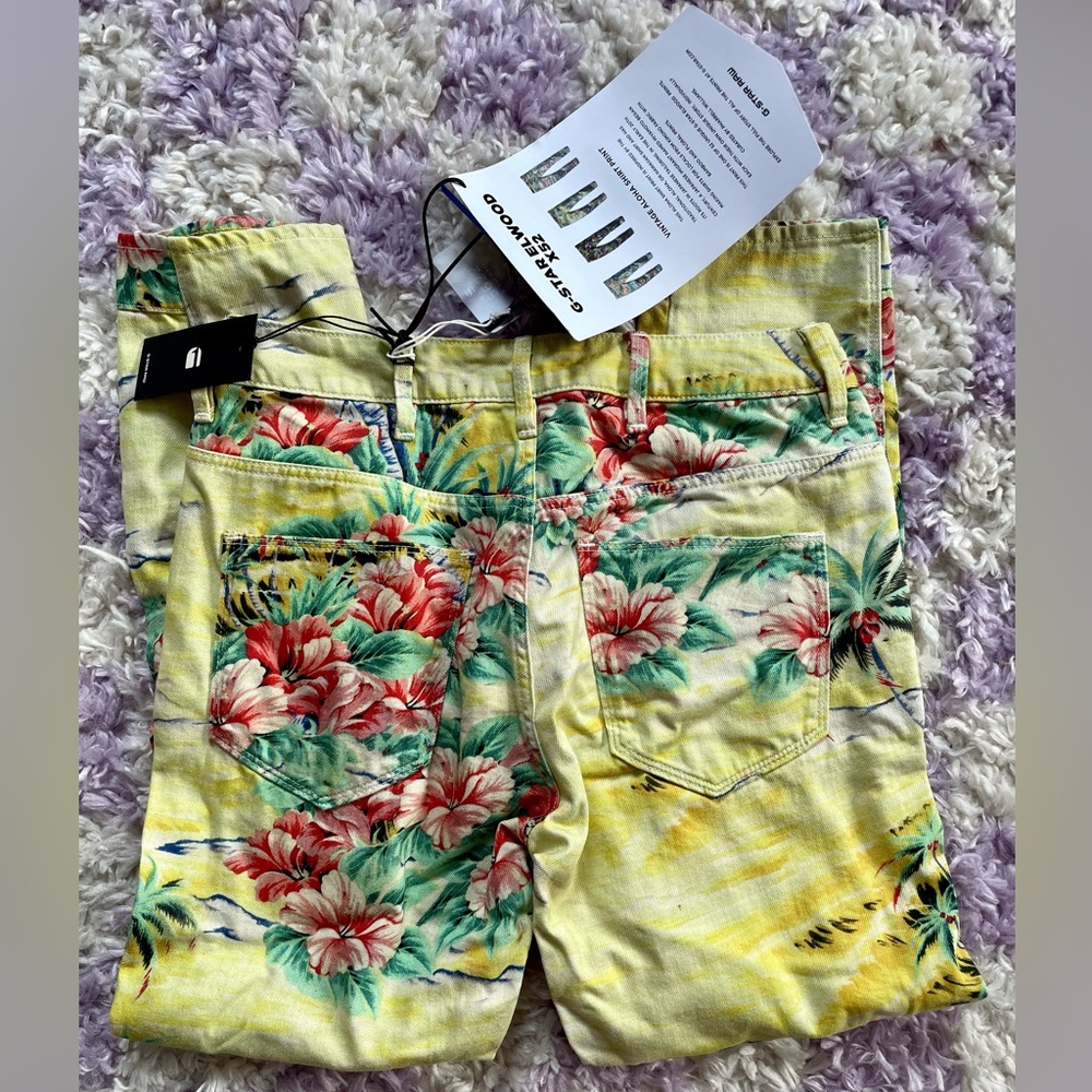 G-star Pharrell Elwood x52 vintage Hawaiian print womens boyfriend jean size 23